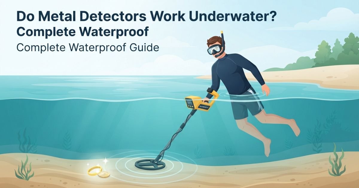 Professional underwater metal detector searching for coins and rings with a waterproof detector